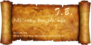 Töreky Benjámin névjegykártya
