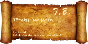 Töreky Benjámin névjegykártya